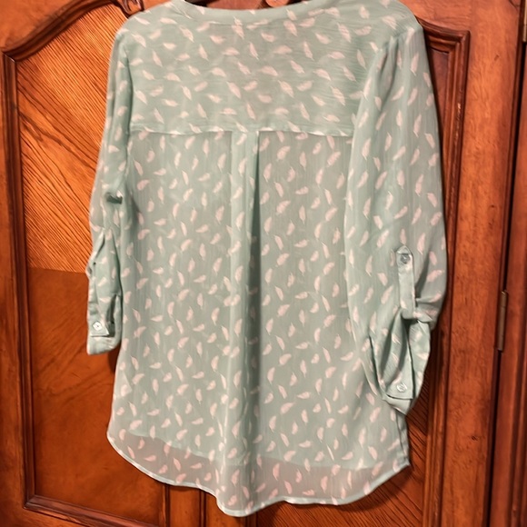 🪶 Pale Green Feather Blouse - Picture 3 of 9